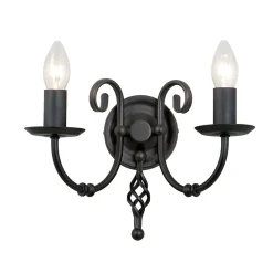 Elstead Stilvolle Wandlampe Metall Schwarz rustikales Design* Wandleuchten|Rustikale Lampen