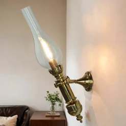 Laura Suardi Stilvolle Wandleuchte GRETA Messing Glas Antik* Wandleuchten|Lampen Aus Aller Welt