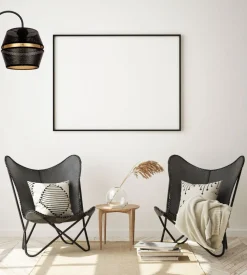 Sale Belis Stilvolle Wandleuchte Metall Schwarz Gold H:25 cm E27