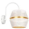 New Belis Stilvolle Wandleuchte Metall Weiß Gold H:25 cm E27