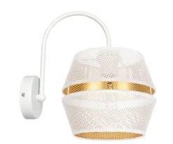 New Belis Stilvolle Wandleuchte Metall Weiß Gold H:25 cm E27