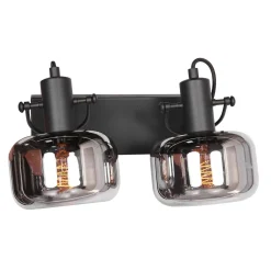 Steinhauer Stilvoller Deckenstrahler Schwarz Rauchgrau E27 L:40 cm* Spots|Badezimmer Lampe