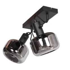 Steinhauer Stilvoller Deckenstrahler Schwarz Rauchgrau E27 L:40 cm* Spots|Badezimmer Lampe