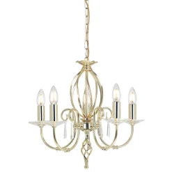 New Elstead Stilvoller Lüster in Messing mit Kristall CANDELA