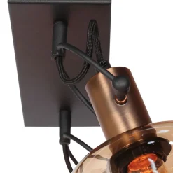 Steinhauer Stilvoller Wandstrahler Schwarz Bernstein E27 B:40 cm