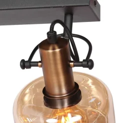 Steinhauer Stilvoller Wandstrahler Schwarz Bernstein E27 B:40 cm