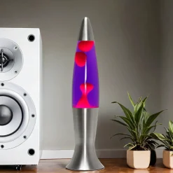 Hot Easylight Stimmungsvolle Lavalampe Lila Rot Silber 40cm ANGELINA