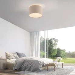 Outlet Just Light Stoff Deckenlampe blendarm Beige E27 Ø35 cm gemütlich