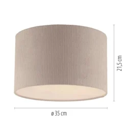 Outlet Just Light Stoff Deckenlampe blendarm Beige E27 Ø35 cm gemütlich