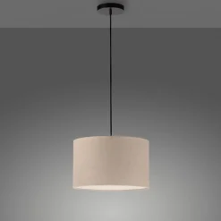 Just Light Stoff Hängelampe blendarm Beige E27 Ø45 cm gemütlich* Hängelampen|Bürolampen