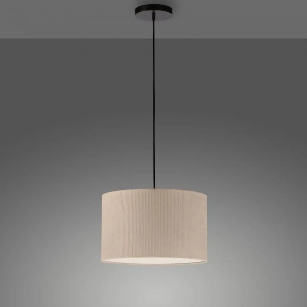 Just Light Stoff Hängelampe blendarm Beige E27 Ø45 cm gemütlich* Hängelampen|Bürolampen