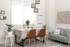 Online Belis Stoff Hängelampe blendarm Schwarz Beige E27 Ø45 cm rund