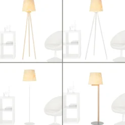 Outlet Duolla Stoff Lampenschirm Creme Weiß Stehlampe groß E27