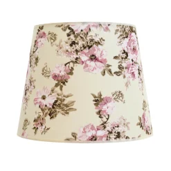 Clearance Duolla Stoff Lampenschirm Stehlampe Weiß Rosa Blumen E27