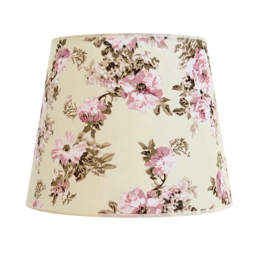 Clearance Duolla Stoff Lampenschirm Stehlampe Weiß Rosa Blumen E27