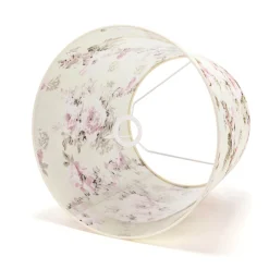 Clearance Duolla Stoff Lampenschirm Stehlampe Weiß Rosa Blumen E27