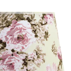 Clearance Duolla Stoff Lampenschirm Stehlampe Weiß Rosa Blumen E27