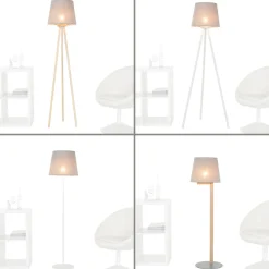 Duolla Stoff Lampenschirm Stehlampe Grau E27 WILLOW* Lampenschirme