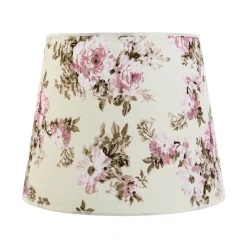 Duolla Stoff Lampenschirm Weiß Rosa E27 Pendelleuchte* Lampenschirme