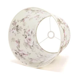 Duolla Stoff Lampenschirm Weiß Rosa E27 Pendelleuchte* Lampenschirme