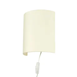 Nowodvorski Stoff Wandleuchte mit Kabel Schalter Creme ALICE