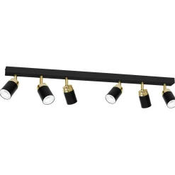 Online Luminex Strahler EVIE Metall 6 flmg 90 cm lang Schwarz Gold