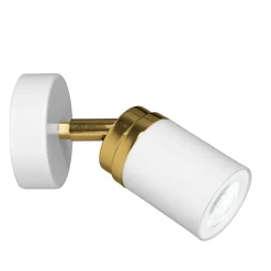 New Luminex Strahler Wand Weiß Gold GU10 Metall schwenkbar EVIE