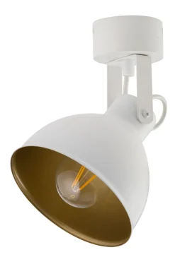 Hot Sigma Strahler Weiß Gold Metall Industrial Style H:23 cm E27