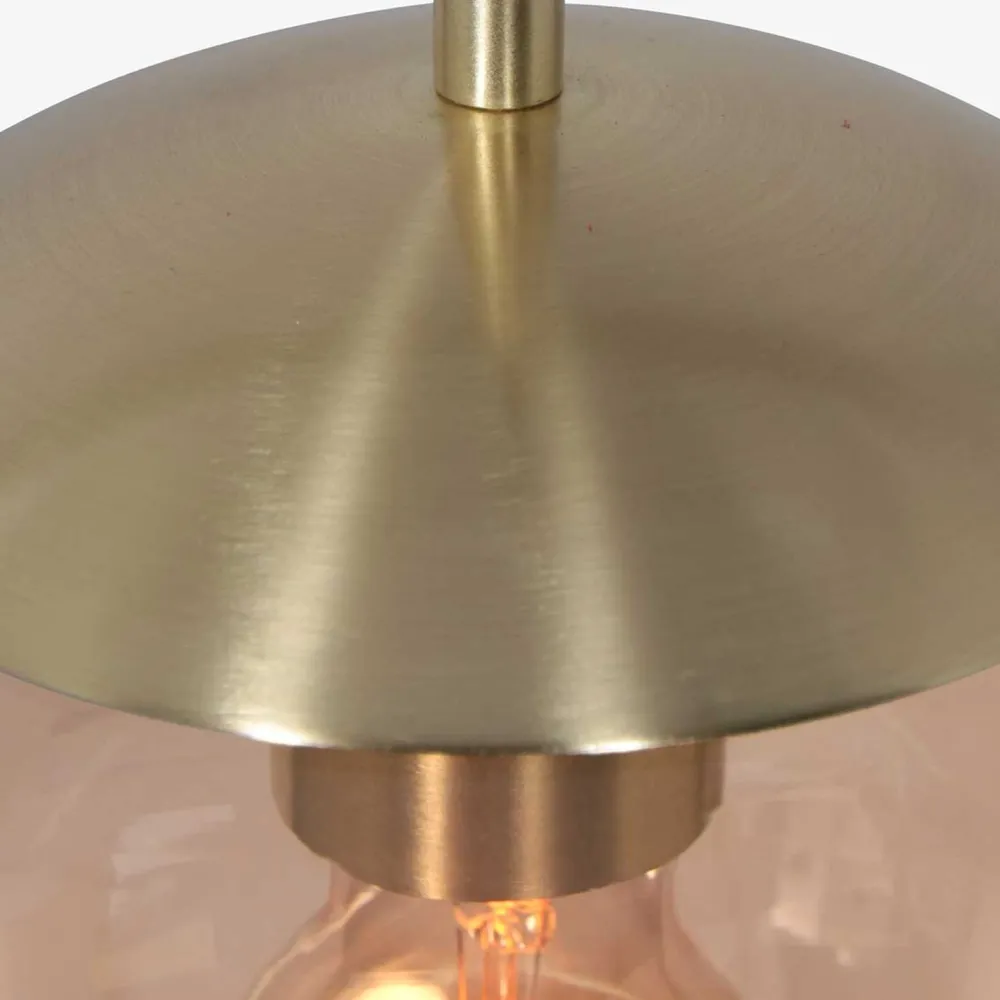 Steinhauer Stylische Pendelleuchte Schwarz Bernstein E27 Ø30 cm