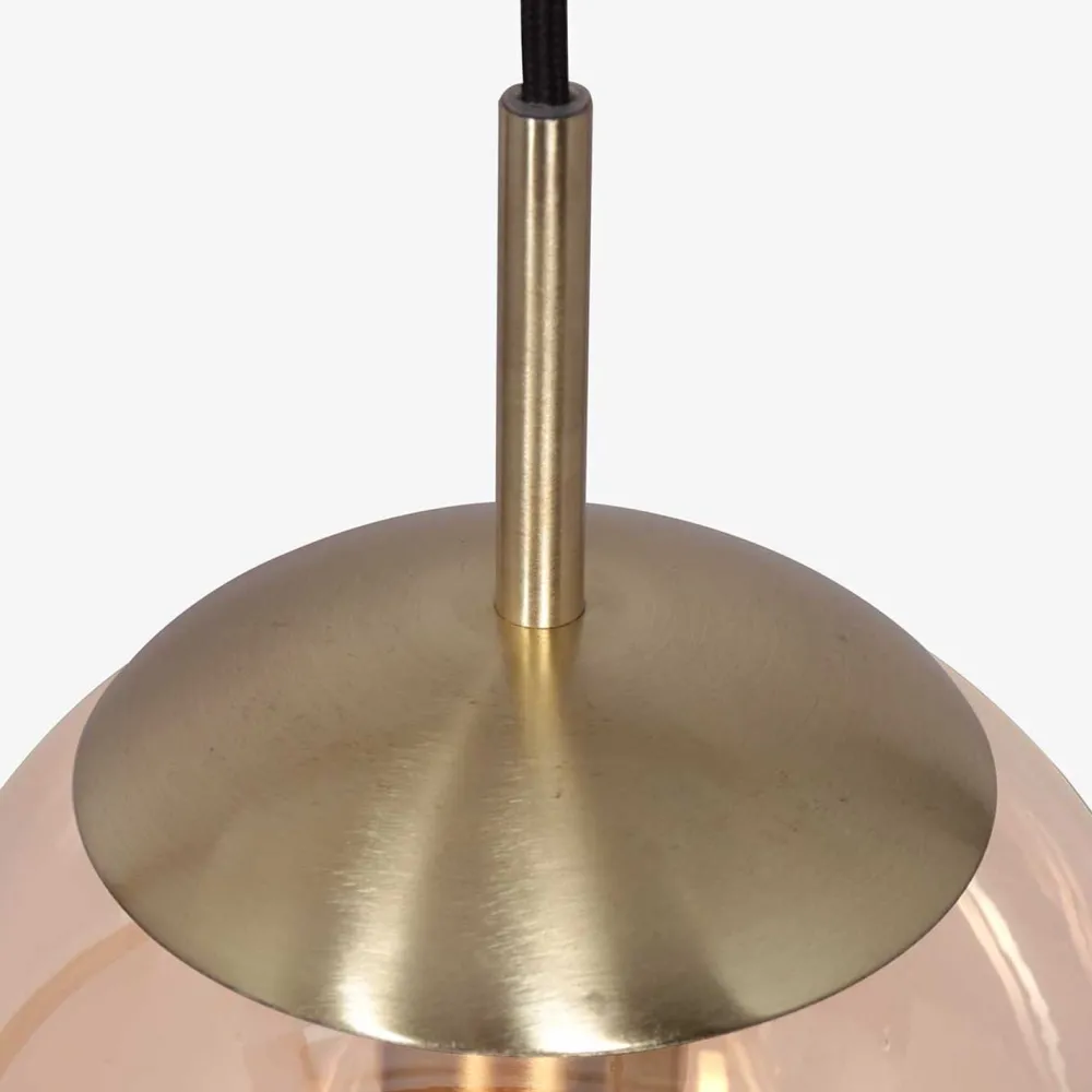 Steinhauer Stylische Pendelleuchte Schwarz Bernstein E27 Ø30 cm