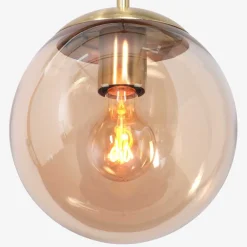 Steinhauer Stylische Pendelleuchte Schwarz Bernstein E27 Ø30 cm