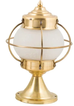 Lido Terrassenleuchte Messing Glas H:30cm dekorativ* Außenleuchten Antik|Außenleuchten Messing