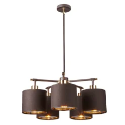 Best Elstead Textil Deckenleuchte verstellbar Braun Gold Esstisch