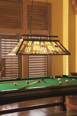 Discount Elstead Tiffany Pendelleuchte Buntglas L120cm Billardlampe
