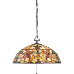 Hot Elstead Tiffany Pendelleuchte FARFALLA 6 Bronze kürzbar