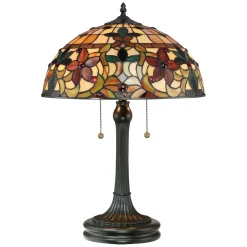 Best Elstead Tiffany Tischlampe FARFALLA 6 Bronze H:58cm 2xE27