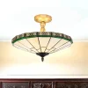 Searchlight Tiffanylampe Decke Grün Weiß elegant* Glaslampen|Tiffany Lampen