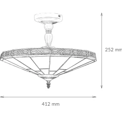 Searchlight Tiffanylampe Decke Grün Weiß elegant* Glaslampen|Tiffany Lampen