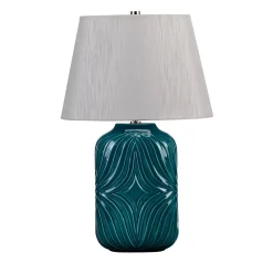 Elstead Tischlampe ALEXIS Türkis Porzellan H:56cm Leuchte