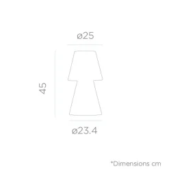 Clearance Newgarden Tischlampe außen 45 cm IP65 Weiß E27 Stecker Kabel 6000K