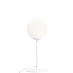 ALDEX Tischlampe blendarm Glas Metall Weiß E14 Ø14 cm Kugel* Tischlampen|Metall Lampen