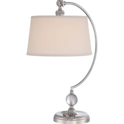 Elstead Tischlampe BOTELLA Creme Nickel H:62cm Leuchte* Wohnzimmerlampen|Schlafzimmer Lampen