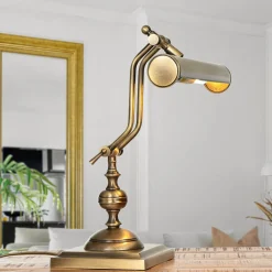 Outlet Giovanni Battista Tischlampe Bronze aus Echt-Messing Premium