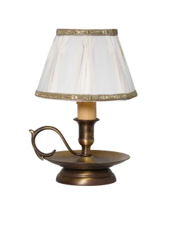 Giovanni Battista Tischlampe Bronze Hell Abat aus Echt-Messing* Messinglampen|Stofflampen