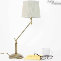 Discount Giovanni Battista Tischlampe Bronze Hell Stoffschirm Snodo