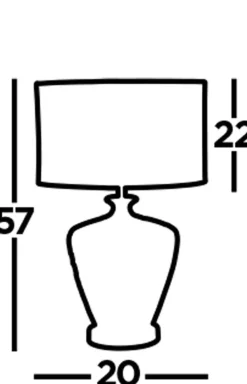 Searchlight Tischlampe Chrom Weiß E27 57 cm Ø 36 cm Stoff Keramik* Stofflampen|Schlafzimmer Lampen