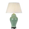 Elstead Tischlampe Creme Grün 81cm hoch Keramik Stoff* Tischlampen|Schlafzimmer Lampen