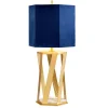 Elstead Tischlampe Design Gold Blau Marmor Fuß 87cm hoch* Tischlampen|Schlafzimmer Lampen