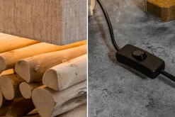 Hot Invicta Interior Tischlampe Design Treibholz Stoff Unikat ATHELLA