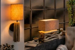 Hot Invicta Interior Tischlampe Design Treibholz Stoff Unikat ATHELLA